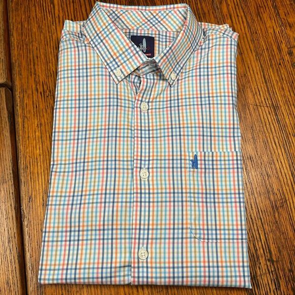 Johnnie-O Prep Formance Men's  Size 16 Multicolor Check Button Long Sleeve Shirt - Picture 13 of 13